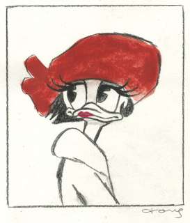 Tony Fernandez, Disney Artist | Daisy Duck Inspired By Kees van Dongen’s "The Corn Poppy" (1919) - Original Painting - Tony Fernandez Signed - Pastel - Original Artwork | Catawiki