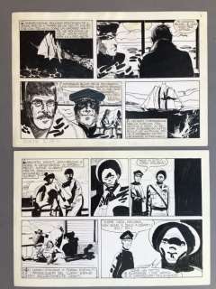 Carlo Micheli | Carlo Micheli Ensemble de deux Demi-planches originales Â«PERCHE STO SCAPPANDOÂ» cm 24x35 - (1975) | Catawiki