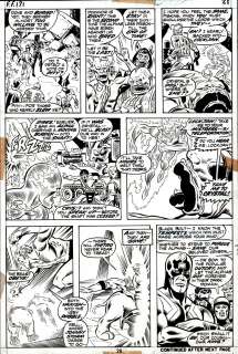 Ross Andru Joe Sinnott - fantastic four #131 p 28 (human torch; black bolt; quicksilver; gorgon; karnak; triton; lockjaw! ) 1972