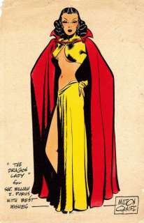 Milton Caniff | The Dragon Lady Aquarelle originale sur dessin imprimé, dédicacé | Cornette de St Cyr