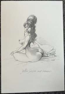 Willem Vleeschouwer | Willem Vleeschouwer - Originele tekening in potlood - Juffie Soesa met kussens - Formaat: 21 x 30,5 cm. | Catawiki