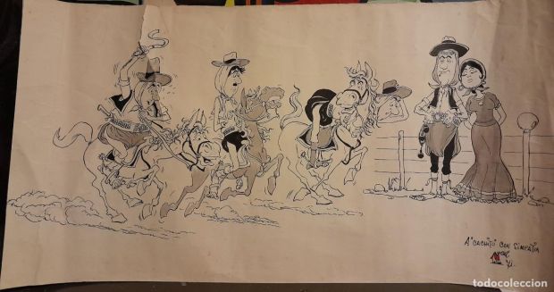 Arte original comic Argentino Walter Casadei 1971 picaresca gaucho criolla carrera caballos | todocoleccion (Buy It Now)