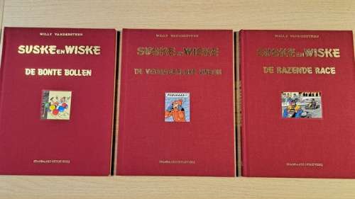 Willy Vandersteen - Paul Geerts | Suske en Wiske - Luxe uitgaves van De Bonte Bollen (met opdrachttekening) + De Razende Race + De Verraderlijke Vinson - Cartonné - EO - (1996/1999) | Catawiki