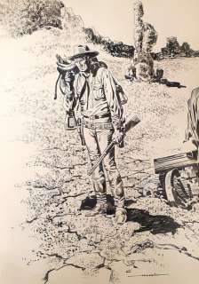 Francesco Gamba, Virgilio Muzzi | Francesco Gamba, Virgilio Muzzi Virgilio Muzzi disegno originale Tex nel deserto infuocato + volume | Catawiki