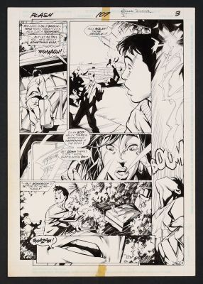 Jose Marzan Jr. , Oscar Jimenez | Original Art from Flash #107 (1995) Page 3 Pencils by Oscar Jimenez, Inks by Jose Marzan Jr. | mycomicshop.com (Buy It Now)