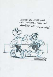 Esteban | Donald Duck and Condorito - Original drawing by Esteban | Catawiki