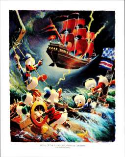 Barks - "AFOUL OF THE FLYING DUTCHMAN?", Lithograph, Another Rainbow (1986) NO RESERVE! | Russ Cochran