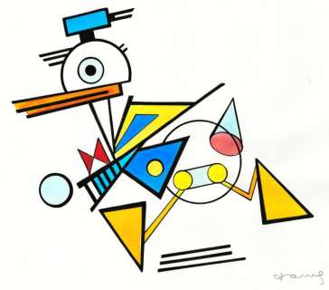 Tony Fernandez, Disney Artist | Donald Duck Inspired By Wassily Kandinsky Art - Original Painting - Tony Fernandez Signed - Original Watercolor Art - Original Artwork | Catawiki