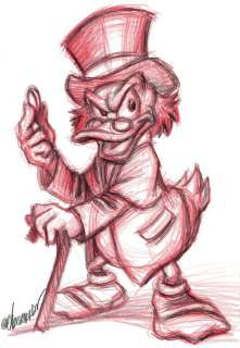Joan Vizcarra | $crooge McDuck and the Lucky #1 Dime - Original Drawing - Joan Vizcarra - Pencil Art - Original Artwork | Catawiki