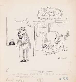 Zbigniew Lengren (1919 - 2003) | Zbigniew Lengren | Dosiego Nowego Roku, ilustracja prasowa | Desa Unicum