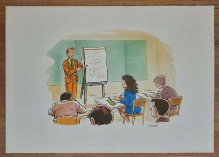 Jan Bosschaert | Bosschaert, Jan - Sam - Originele, ingekleurde tekening in Chinese inkt en aquarel - A3 formaat | Catawiki