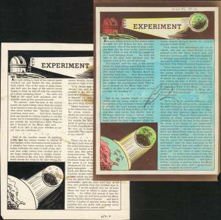 EXPERIMENT, WEIRD SCIENCE #13, Text Story, 2 Pcs. (1950) | Russ Cochran