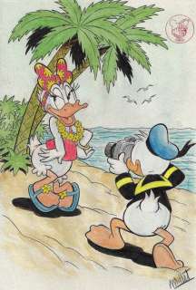 Millet | Donald & Daisy Duck - "Click" - Signed Original Colour Drawing by Millet | Catawiki