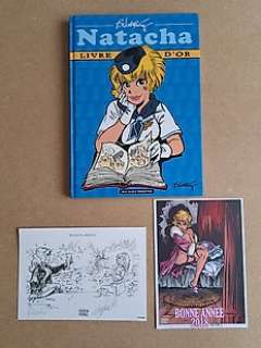 François Walthéry E.a. | Natacha - Livre d’Or + dédicace - Ex-libris signé par F. Walthéry et M. Weyland et numéroté 17/120 - EO - (2014) | Catawiki