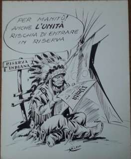 Galep (Aurelio Galleppini) | Galep (Aurelio Galleppini) - illustrazione originale "Riserva Indiana" - (1970) | Catawiki