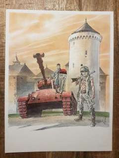 Hermann | Hermann - Originele kleurenillustratie - Affiche festival Malbrouck met Kurdy & Aymar - Jeremiah/Schemerwoude - (2017) | Catawiki