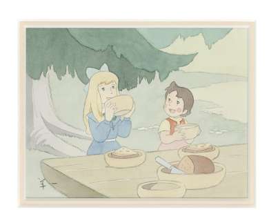 Yoichi Kotabe color illustration " Alps no Shoujo Heidi" Mountain meal | Mandarake (Big Web)