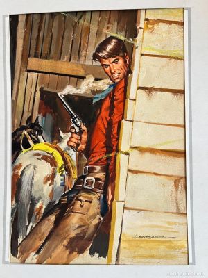 JORDI LONGARON DIBUJO PORTADA ORIGINAL HAZAÑAS DEL OESTE NUMERO 78 TORAY