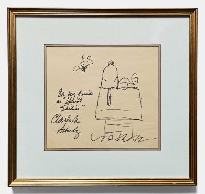 Charles Schulz Hand-Drawn Artwork of Snoopy -- Large Drawing Measures 12.25’’ x 11’’ | Nate Sanders