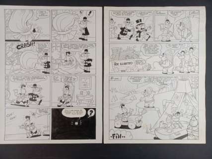 Scala, Guido | Scala, Guido - 2x Tavole originali conclusive "Pepito e la Moneta Quadrata" | Catawiki