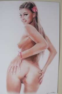 Paul Abert | Paul Abert - Original drawing (Acryl, Pastell, Kohle, Airbrush - Pin Up Art - Size: 21 x 29,6 cm. signed - (2021) | Catawiki