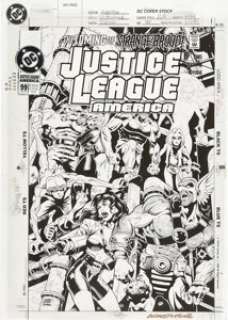 Chuck Wojtkiewicz and Bob Dvorak Justice League America #99 Cover Original Art (DC, 1995). With "The -