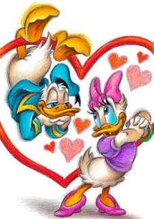 Joan Vizcarra | Donald & Daisy Duck - Forever In Love #FIL - 45 x 32 cm - Fine Art Giclée - Joan Vizcarra Signed - EO | Catawiki