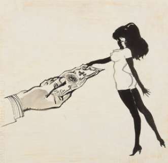 LEROY NEIMAN (American, b. 1921) Femlin with a Dollar Bill, Playboy illustration, group of 2, page 134, June - | Heritage