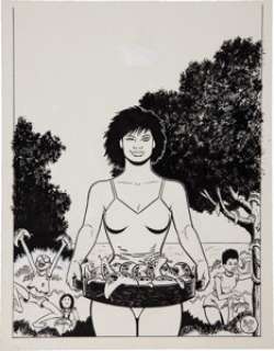 Gilbert Hernandez Love and Rockets #12 Cover Original Art (Fantagraphics, 1985). Babosa anyone? The cast of -