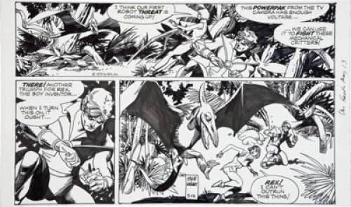 Gil Kane Star Hawks Saturday Comic Strip Original Art dated 5-13-78 (NEA, 1978). A deadly winged robot threat -