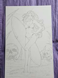 Elias Chatzoudis | Illustrazione originale - Lady Death Illustrazione Originale di Elias Chatzoudis 11" x 17" pollici (A3) | Catawiki