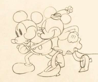 Walt Disney Studios | "The Pet Store" - Framed Original Animation Drawing + additional book - Mickey and Minnie Mouse - (1933) | Catawiki
