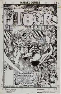 Ron Frenz and Joe Sinnott Thor #405 Annihilus Cover Original Art (Marvel, 1989). Thor faces the Negative Zone -