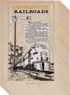 L. B. Cole, Norman Nodel, and Others The World Around Us #4 "Railroads" Page Original Art Group -