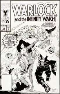 Angel Medina and Bob Almond Warlock and the Infinity Watch #14 Cover Original Art (Marvel, 1993). What happens -