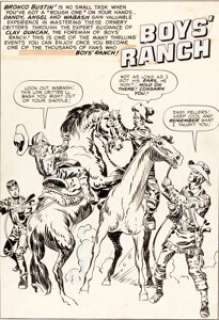 Jack Kirby Boys’ Ranch #6 Inside Front Cover Original Art (Harvey, 1951). This "bronco bustin’" intro page - | Heritage