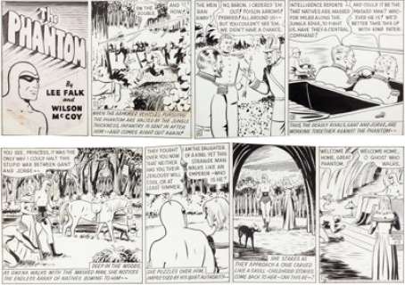 Wilson McCoy The Phantom Sunday Comic Strip Original Art dated 6-12-49 (King Features, 1949). The Ghost Who Walks -