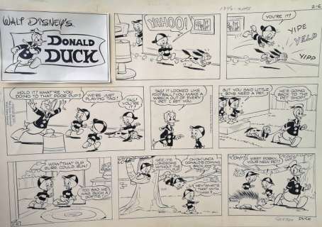 Bob Karp, Frank Grundeen | Donald Duck ZD 72-02-06 - Wanted Dog replaced by Porcupine - Original Newspaper Sunday Page by Frank Grundeen - (1972) | Catawiki