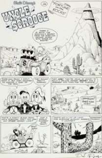 Don Rosa Uncle Scrooge Adventures #9 Complete 12-Page Story "Fortune on the Rocks" Original Art -