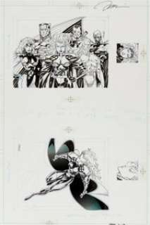 Jim Lee X-Men Trading Cards Series I - X-Men Team/Storm Original Art (Marvel-Impel, 1992). Storm and the X-Men! -