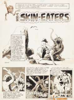 Ralph Reese Web of Horror #1 "The Skin-Eaters" Complete 4 Page Story Original Art (Major Magazines, -