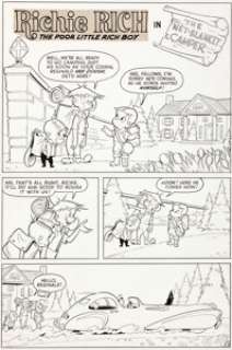 Steve Muffatti Little Dot #6 Richie Rich Complete 5-Page Story Original Art (Harvey, 1954). Terrific early -