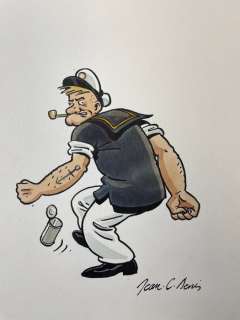 Denis, Jean-Claude | Denis, Jean-Claude - Dessin original couleur - Popeye | Catawiki