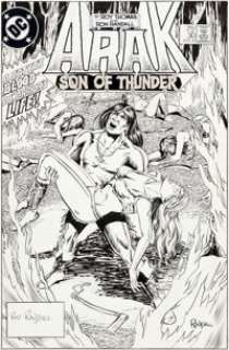 Ron Randall Arak Son of Thunder #30 Original Cover Art (DC, 1984). The apocalyptic cover for "Satyr‘s -