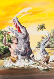 George Wilson Korak, Son of Tarzan #20 Painted Cover Original Art (Gold Key, 1967). Korak defends Kara from -