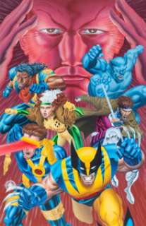 Mike Zeck and Phil Zimelman Ultimate X-Men  Paperback Novel Cover Painting Original Art (Boulevard  Books/Marvel, 19...