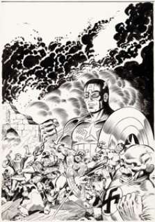 Rick Hoberg and Joe Sinnott What If? #5 Cover Original Art (Marvel, 1977). "What if... Captain America -