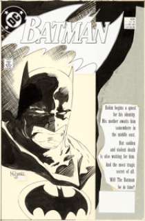 Mike Mignola Batman #426 Cover "A Death In the Family" Original Art (DC, 1988).... | Heritage
