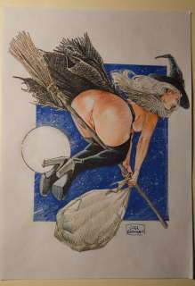 Luca Raimondo | Luca Raimondo - illustrazione originale "Sexy befana" - Exemplaire unique - (2023) | Catawiki