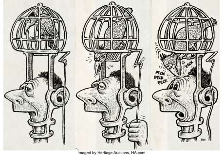 Basil Wolverton The Ambassador Portfolio Illustration Original Art (Ambassador College, 1956).... | Heritage